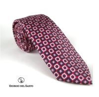 Giorgio Del Sarto Necktie Size Red with Fabric Texture เนคไทสีแดงมีเท็กเจอร์