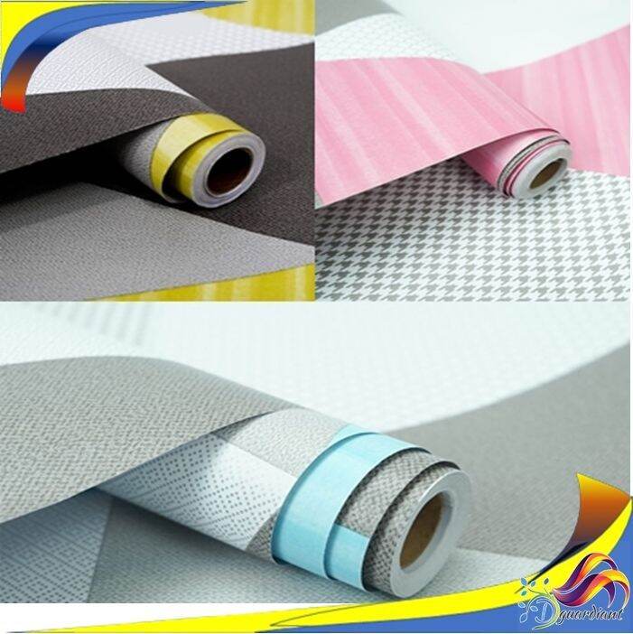 Wallpaper Stiker Dinding Ruang Tamu 45cm x 1m Motif GEOMETRIS