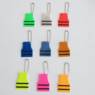 Yellow Vest Keyrings Soft PVC Reflective Keychain Jewery Charm Bag Pendant Accessories For Night Traffic Visiblity Safety Use Key Chains