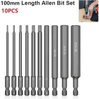 ✵ 8PCS 100mm Hex Head Drill Bit Set Wrench Screwdriver Socket 1/4 Hex Shank Metric Tip Hex Screwdriver Socket Bit Tools