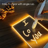 ☑▨❉ Acrylic Dry Erase Board with Light up Dry Erase Board for Desk as a Clear LED Letter Message Board Note Board for Office School