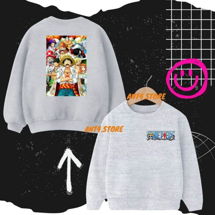 SWEATER COWO GOKU DRAGON BALL LUFFY ONE PIECE ANAK UMUR 2 12 TAHUN