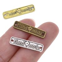 【LZ】▤♞♘  Etiquetas artesanais antigas letra de metal vintage etiquetas feitas à mão para roupas DIY vestuário sacos decoração acessórios de costura 50 pcs 100pcs