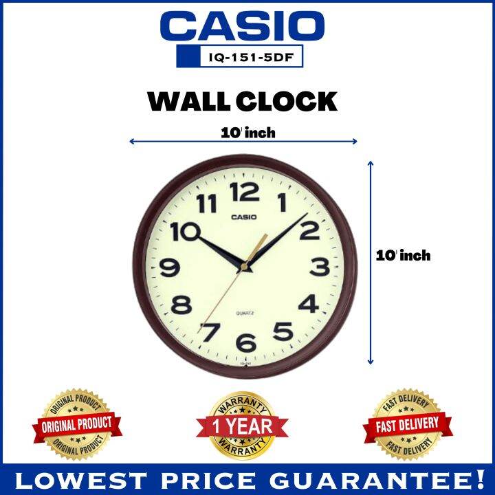 CASIO WALL CLOCK ORIGINAL MDL IQ1515DF WITH 1 YEAR WARRANTY Lazada