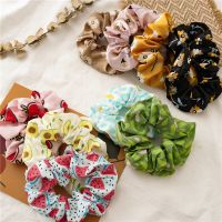 【CW】 Fruit Print Hair Ties Scrunchies Ponytail Holder Rope Bands Fashion Accessories Rubber Headwear