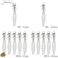 MEIQIUCOU2 1/5ชิ้นตะขอปลาหมึกตกปลาเรืองแสงเหยื่อล่อปลาหมึกเหยื่อตกปลากุ้งไม้
