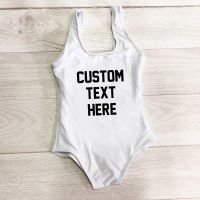 CUSTOM Text Kids One Pirece Swimsuit Cute Swimwear Children Bathing Suit maio Beach Wear Baby Bodysuit monokini badpak Plus Size