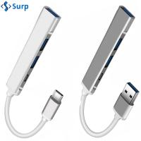 SURP Data Transfer 4พอร์ตความเร็วสูงอะแดปเตอร์ OTG USB C HUB แท่นวางมือถือ Type-C ตัวขยาย3.0 USB