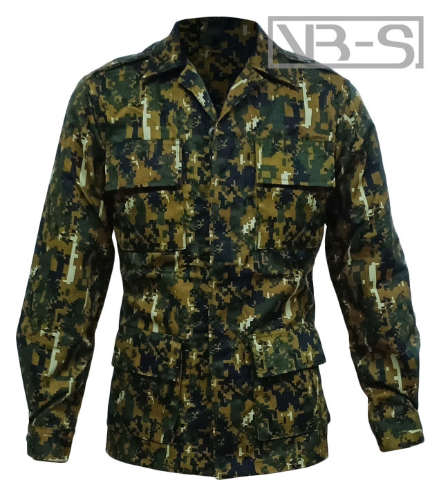 เสื้อเวสลาย-อส-ดิจิตอล-แบบกระดุม-เสื้ออาสาสมัคร-4-กระเป๋า-แบบกระดุม-ทหาร