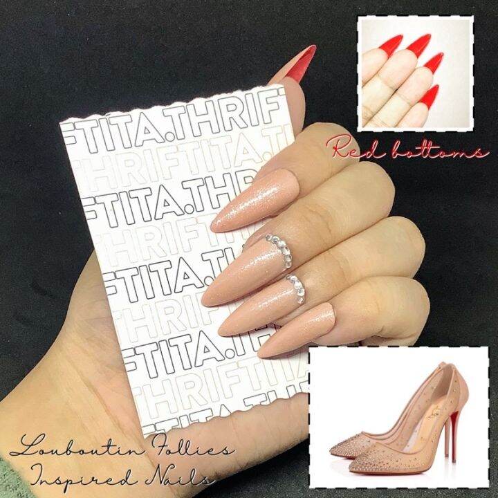 LV Beige  uv gel press on nails/ fake nails by Thriftita