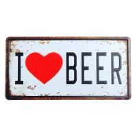 【YF】✎☍  I Beer Metal License Plates Car Bar Wall Iron Painting Poster Tools A826