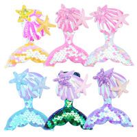 Seahorse Hair Decor Starfish Hair Accessories Mermaid Hair Clips Colorful Fishtail Hairpin Sparkling Seashell Hair