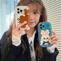กระเป๋าใส่กระต่าย Bowknot สำหรับ iPhone14 เคสหมีสีน้ำตาลน่ารักสำหรับ iPhone12ProMax กรณีโทรศัพท์มือถือสัตว์การ์ตูนสำหรับ iPhone13 เคสโทรศัพท์ซิลิโคนสีน้ำเงินสำหรับ iPhone11 ซิลิโคนใสป้องกันกรณีโทรศัพท์มือถือสำหรับ iPhone13Promax