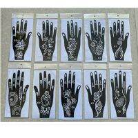 NEW Black Lace Transfer henna Hand Arm Tattoo Henna Stickers Art Temporary Tattoo DIY Painting Body Art Template Tattoo Stencils Wall Stickers Decals