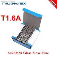 ▥┋☸ 100pcs/Box 5x20mm 1.6A 250V slow fuse 5x20 T1.6A 1600MA 250V Glass Fuse 5mmx20mm New and original