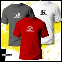 Honda Car Logo Motorsports Graphic Tee 100% Cotton Unisex T-Shirt Black White Grey Maroon Red
