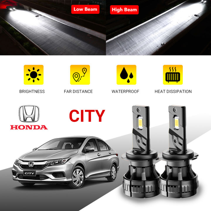 honda-city-2pcs-4300k6500k-ไฟหน้า-led-เปลี่ยนรถบรรทุกรถตู้-h4-h8h11-hb3-9005-hilo-beam