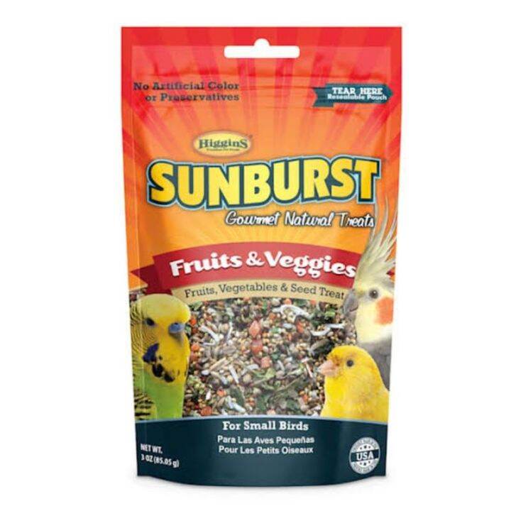 Sunburst 85g Gourmet Natural Treats Veggie Fruits Seeds for birds