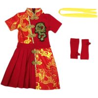 Chinese Style Jazz Costume For Girls Catwalk Cheerleading Dance Clothes Red Dress Kids Hip Hop Modern Performance Wear 2021