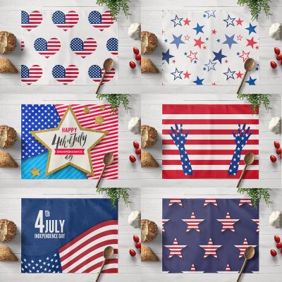 【JH】 Independence Day placemat cross-border holiday mat western food insulation waterproof napkin