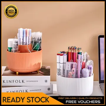 Acrylic Pen Holder Pencil Organizer, 360 Degree Rotating Pen Box