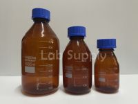 Haberg/Germany_ขวดแล็บ ขวดแก้วเก็บสารฝาเกลียวสีน้ำเงิน Laboratory Bottle Amber Glass with Screw cap GL45, 250 500 1000 ML