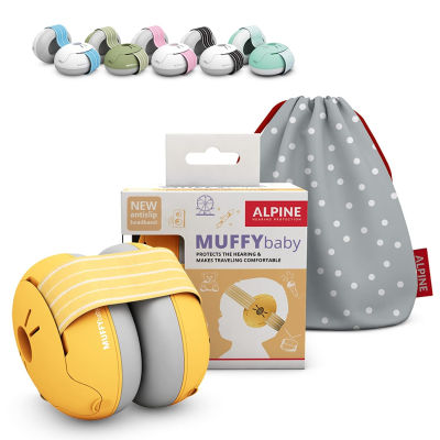 Alpine Hearing Protection Alpine Muffy Baby Ear Protection for Babies and Toddlers up to 36 Months - CE &amp; ANSI Certified - Noise Reduction Earmuffs - Comfortable Baby Headphones Against Hearing Damage &amp; Improves Sleep - Yellow