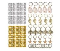 80pcs Gold metal tube rinG braids hair braid cuff clips