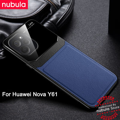NUBULA เคสสำหรับ Huawei Nova Y61 4G,เคสโทรศัพท์หนังเม็ดแข็งฝาหลัง Y61ลูกแก้วโนวาเคสป้องกันการกระแทกสำหรับ Huawei Nova Y61 4G