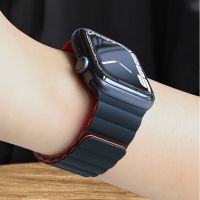 ♞﹊❇ Compatible For Apple Watch Strap i watch strap Magnetic Silicone For Apple Watch Series 8 7 6 5 4 3 For Apple Watch SE Ultra 49mm watchband iWatch size 41mm 45mm 38mm 40mm 42mm 44mm Loop Watchband