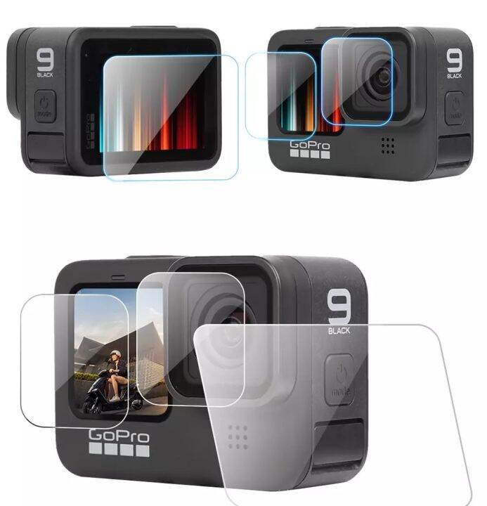 3-in-1-ฟิล์มกระจกนิรภัย-gopro-12-11-10-9-กันรอยจอหลัง-lcd-เลนส์-จอหน้า-gopro-hero-9-10-11-12