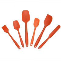 Set Of 6 High Heat Resistant Silicone Cooking Tools Utensils Baking Pastry Tools Spatula Spoon Brush Butter Scraper Cook Set