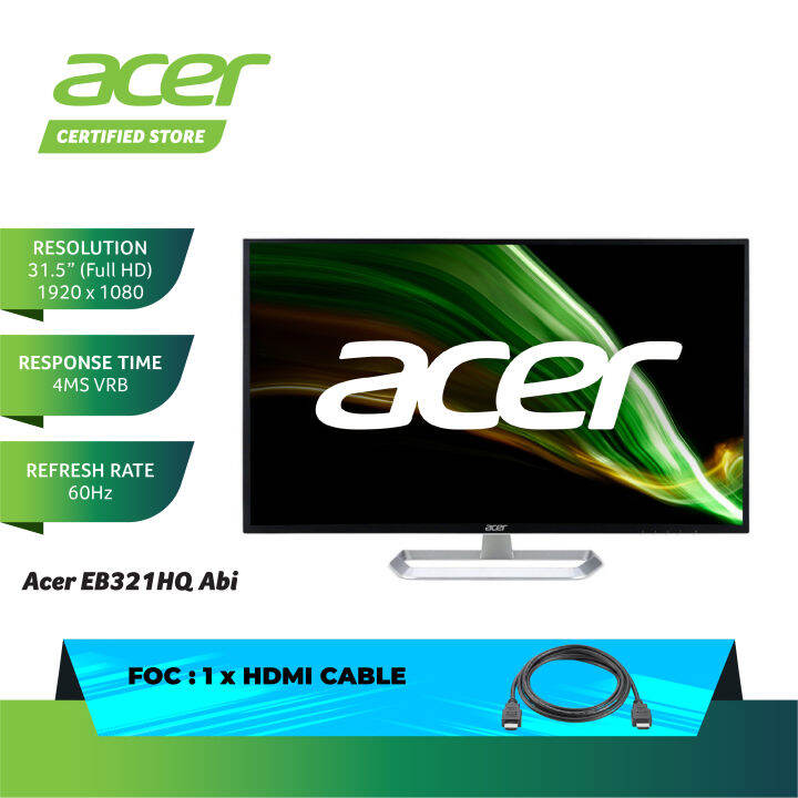 Acer EB321HQ Abi 32" Full HD (1920 x 1080) IPS Monitor (HDMI & VGA port ...