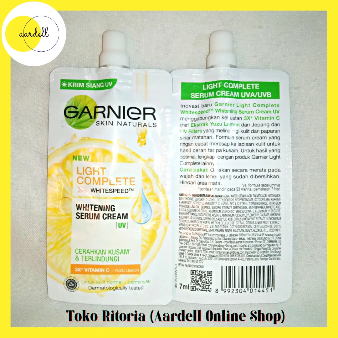 Garnier Light Complete Whitening Serum Cream Sachet 7 Ml Krim Siang Trial Size Lazada Indonesia