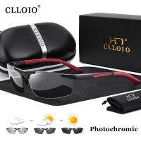 CLLOIO แว่นตากันแดดเลนส์เปลี่ยนสีโพลาไรซ์ใหม่สำหรับผู้ชาย,UV400แว่นตากันแดดอลูมิเนียมกันสะท้อนแว่นตาตกปลาขับรถสำหรับกลางคืนหรือกลางวัน