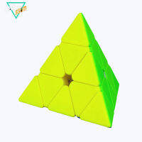 Lealyssumqiyi ปิรามิดลูกบาศก์ความเร็ว3X3X3 QiYi XMD แม่เหล็กไร้สติกเกอร์ทรงสามเหลี่ยมแบบลูกรูบิคความเร็วของเล่นเพื่อการศึกษา