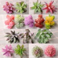 Green Purple Red White Flocking Artificial Succulents Plants Home Garden Decoration Fake Plants Mini Bonsai Plante Artificielle