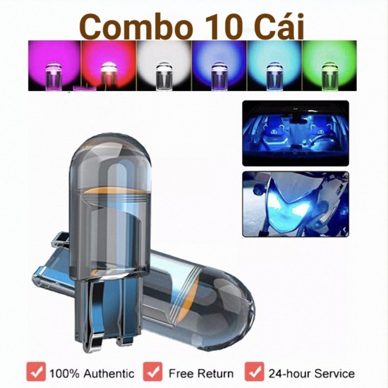 Combo 10 đèn led cob chân t10 cho ô tô xe máy - ảnh sản phẩm 1