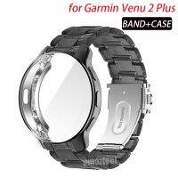 ZZOOI Case Protector For Garmin Venu 2 Plus Smart Watch Clear Resin Bracelet For Garmin Vivoactive 4 Strap Full Coverage Soft Cover