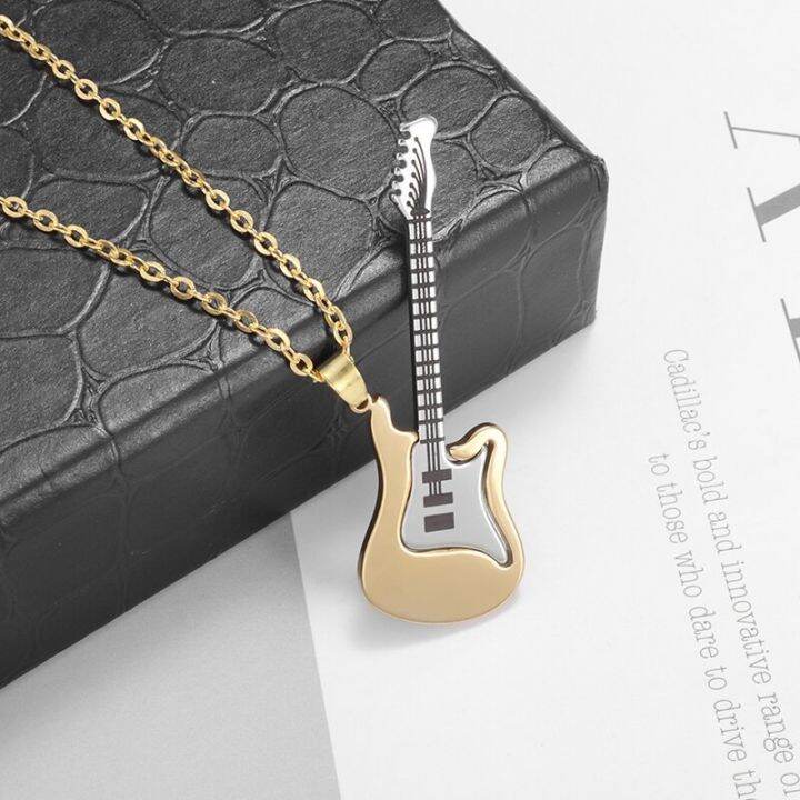 men-and-women-fashion-jewelry-stainless-steel-rock-electric-guitar-bass-pendant-necklace-for-music-lovers-jewelry-gifts