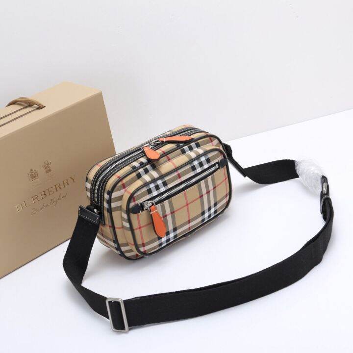 Burberrys Vintage canvas check crossbody bag 22.5×14.5×8cm Lazada PH