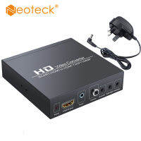 Neoteck SCART ตัวแปลงที่เข้ากันได้กับ HDMI พร้อมเสียงสเตอริโอโคแอกเซียล3.5มม. อะแดปเตอร์เสียงวิดีโอ1080P รองรับ RGB