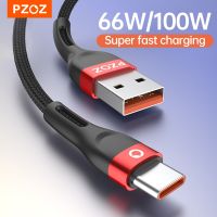 PZOZ 66W 100W 6A USB Type C Cable P40 Mate 30 P30 Supercharge Fast Charging Charger Data USB-C Cables Wire