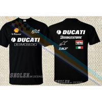 เสื้อยืดแขนสั้นคอกลมเสื้อยืด พิมพ์ลาย Ducati Desmosedici Wsb Moto Gp สําหรับผู้ชายCotton 100%  [S-5XL]