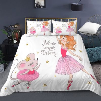Cartoon Bedding Set for Baby Kids Children Crib Danceing Girl Duvet Cover Set Pillowcase Edredones Niños Princess Quilt Cover