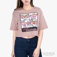 DOSH WOMENS CROPPED TOPS PINK PANTHER เสื้อยืดทรงครอป ผู้หญิง DPPWT1013-PI