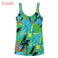 iCONiC BLUE WALLPAPER TOP #5310 เสื้อผญ ผ้ายืด ลายกราฟฟิก สี ฟ้า ตัดต่อช่วงอก เสื้อแฟชั่น เสื้อผญแฟชั่น เสื้อไฮโซ เสื้อออกงาน เสื้อดอกไม้