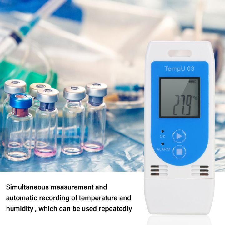 อุณหภูมิและเครื่องบันทึกข้อมูลความชื้น-usb-ใช้งานมืออาชีพ-rcyago-30-60-และไฟเตือนสถานะ0-85-rh-สำหรับห้องปฏิบัติการขนส่งคลังสินค้าฯลฯ