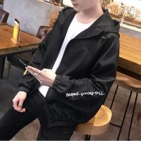 CODHaley Childe Boys black jacket casual hooded jacket mens lightweight spo男生黑色外套休闲连帽夹克男轻薄款运动潮流男学生防晒衣ayun06.my8.11