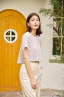 Lavender Bamboo Pleat Back Blouse- TAKTAI